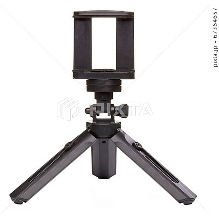 Small black tripod for smartphone isolated on Small black tripod for smartphone isolated on 67364657
