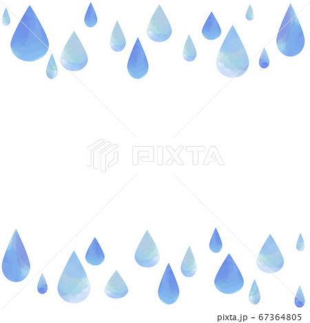 雨のフレーム 梅雨シーズン用ベクター枠 水彩風イラストのイラスト素材