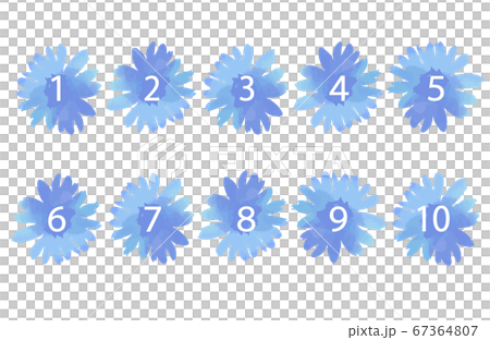 水色の花のアイコン　STEP説明用イラスト　ベクター  67364807