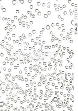 Water bubbles in a glass container on white 67364843