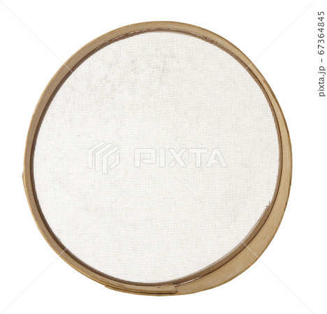 Old wooden sieve isolated on white background. Old wooden sieve isolated on white background. 67364845