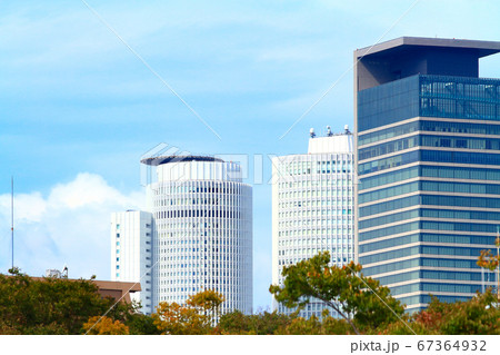 名古屋市、名古屋駅前ビル群の風景 名古屋市、名古屋駅前ビル群の風景 67364932