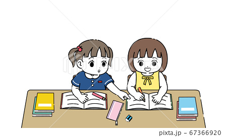 勉強を教える女の子のイラストのイラスト素材