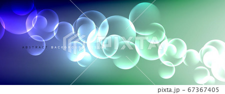 Vector abstract background liquid bubble circles on fluid gradient with shadows and light effects. Shiny design templates for text 67367405