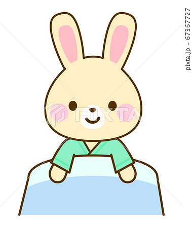 病院 小児科用 入院うさぎイラストのイラスト素材
