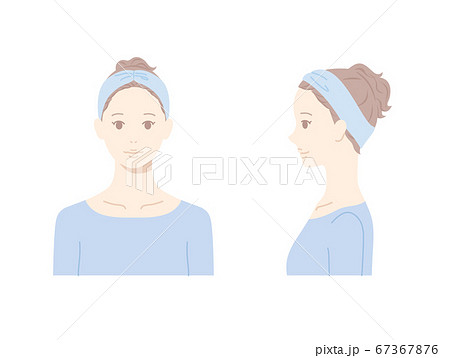 女性正面＆横向き_ベタ 67367876