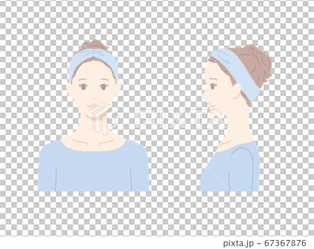 女性正面＆横向き_ベタ 67367876