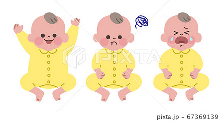 ご機嫌、不機嫌、泣く赤ちゃん　主線無し 67369139