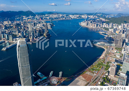 Panorama aerial view of Hong Kong City 67369748
