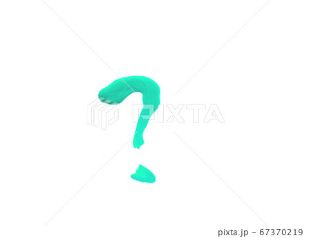 Question mark drawn with blue nail Polish, 67370219