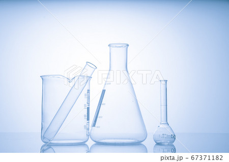 Chemical glass on white background 67371182