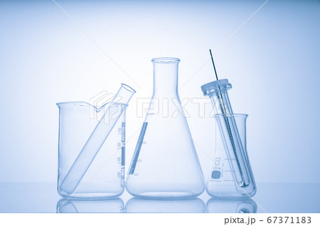 Chemical glass on white background Chemical glass on white background 67371183