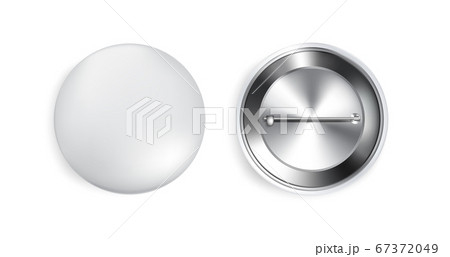 3D Button Pin Realistic souvenir Mock up on white 3D Button Pin Realistic souvenir Mock up on white 67372049