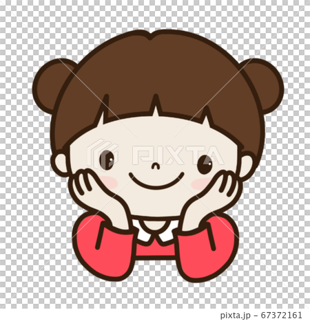 어린이그림 여아 유치원 웃는얼굴 어린이일러스트 여자어린이그림 - 스톡일러스트 [67372161] - Pixta