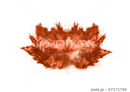 Brown color powder explosion on white background. Colored cloud. Colorful dust explode. Paint Holi. Brown color powder explosion on white background. Colored cloud. Colorful dust explode. Paint Holi. 67372790