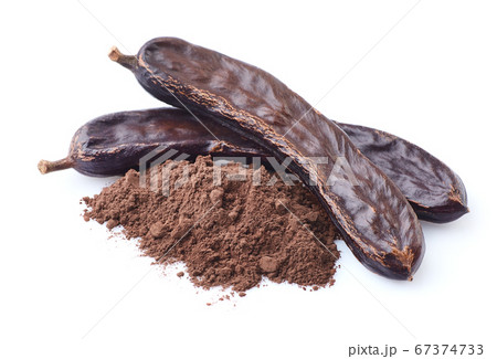 Carobs pod on white background Carobs pod on white background 67374733