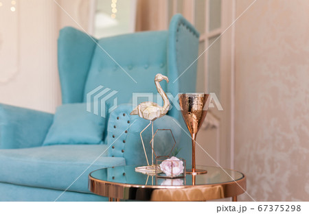 Coffee mirror table in clean modern interior 67375298