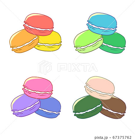 積み重ねたマカロンのイラスト素材