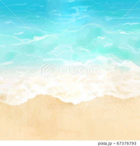 背景素材 海のイラスト 波打ち際のイラスト素材 67376793 Pixta