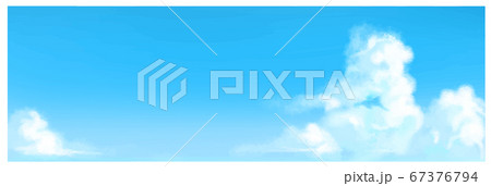背景素材 青空のイラスト 横型バナーのイラスト素材
