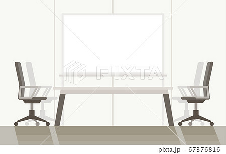 背景素材 ホワイトボードのある会議室 ビのイラスト素材