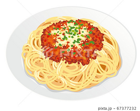 ミートスパゲッティのイラスト素材