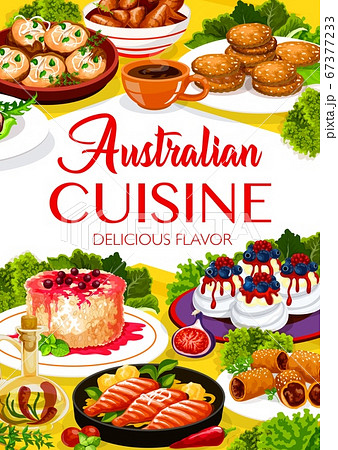 Australian cuisine meals menu cover 67377233