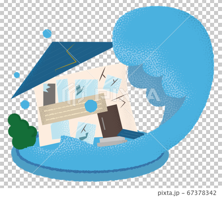 Vector illustration of a flooded house Vector illustration of a flooded house 67378342