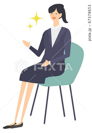 面接　転職　就職活動　就活　ベクターイラスト　女性　スーツ　リクルート 67378653
