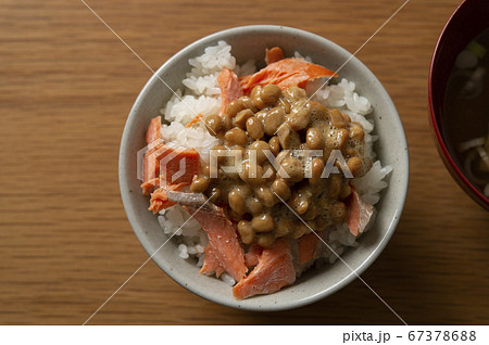 鮭と納豆のごはん 67378688