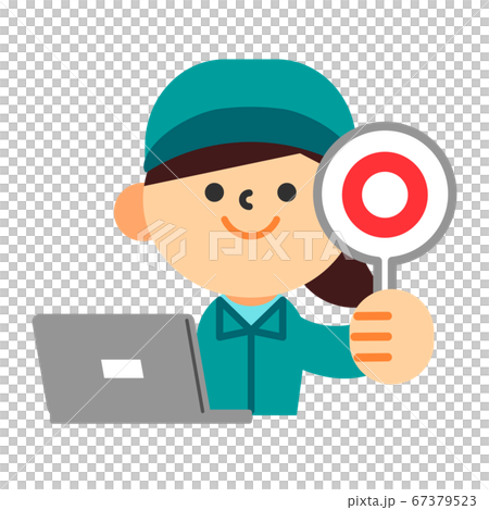 Person work clothes computer work clothes female upper body circle Person work clothes computer work clothes female upper body circle 67379523