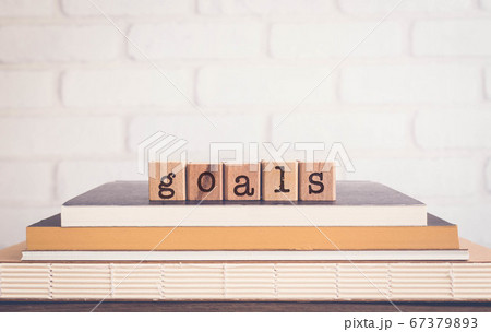 The word GOALS and blank space background, 67379893