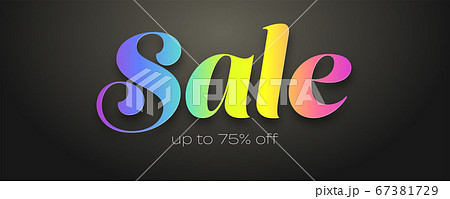 Sale, save your money. Vintage text with rainbow 67381729