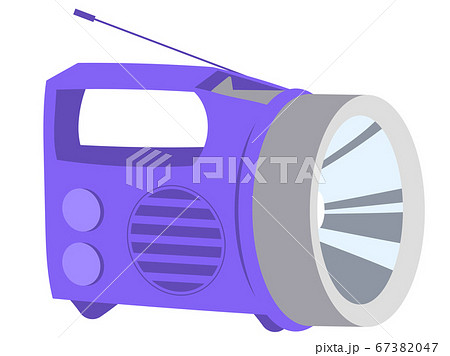 ラジオ付懐中電灯のイラスト素材