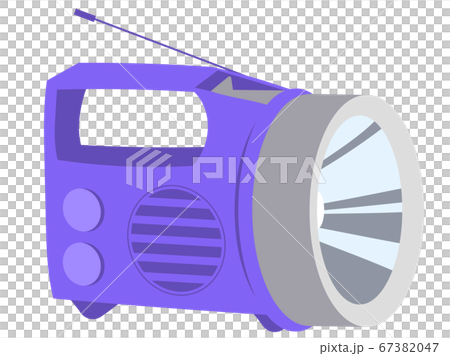 ラジオ付懐中電灯のイラスト素材