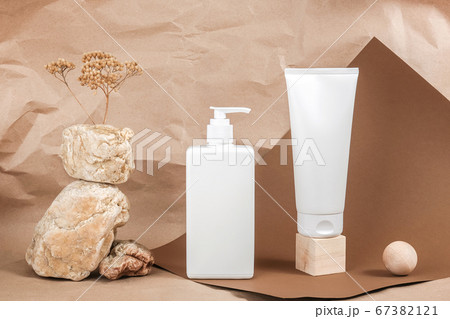 Two white tube, bottle with cream, moisturizing Two white tube, bottle with cream, moisturizing 67382121