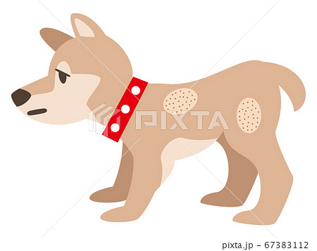 皮膚に湿疹が出来た犬のイラストレーション 67383112