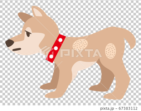 皮膚に湿疹が出来た犬のイラストレーション 67383112