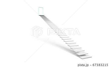 長い階段を登る 目標を目指して階段を上がる 様々な場面で使えるcgイメージのイラスト素材