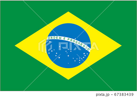 ブラジルの国旗のイラスト素材