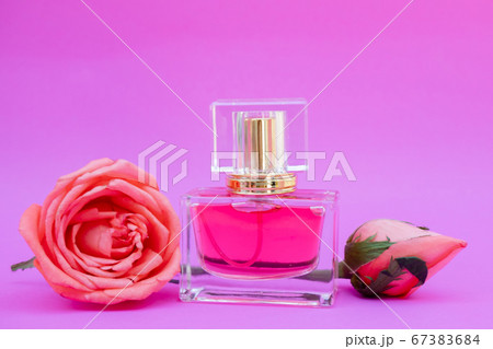 Essential oil in bottles extracted from rose Essential oil in bottles extracted from rose 67383684