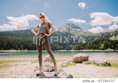 pretty woman relax in mountains pretty woman relax in mountains 67384157