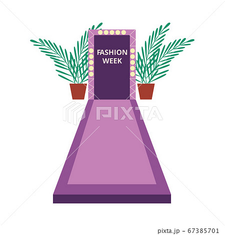 Empty fashion show runway, flat vector illustration isolated on background. 67385701
