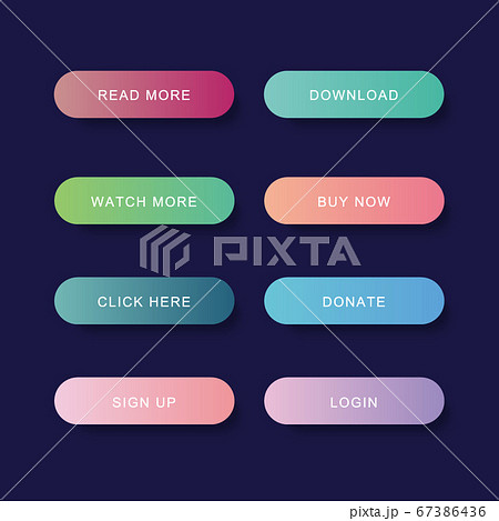 マテリアルデザインウェブボタンのイラスト素材