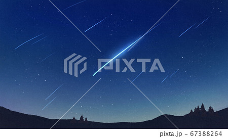 Wallpaper Of Fireballs And Meteor Showers Stock Illustration