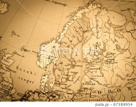 古地図 北ヨーロッパの写真素材