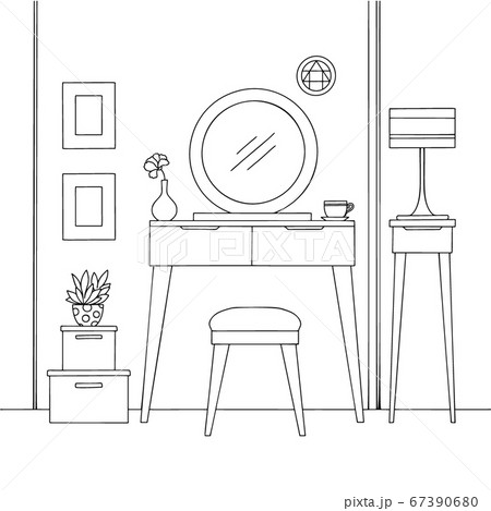 Sketch Interior Dressing Tableのイラスト素材