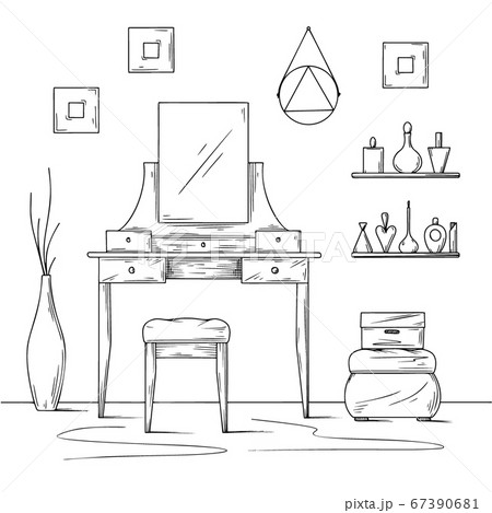 Sketch Interior Dressing Tableのイラスト素材 Sketch Interior Dressing Tableのイラスト素材