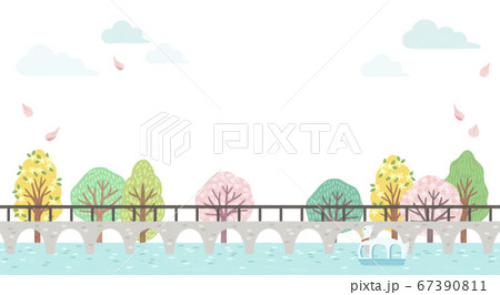 Beautiful spring landscape background illustration 008 Beautiful spring landscape background illustration 008 67390811