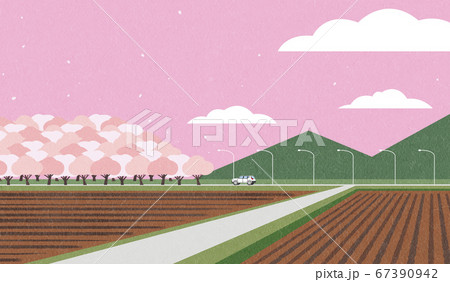 Beautiful spring landscape background illustration 002 Beautiful spring landscape background illustration 002 67390942